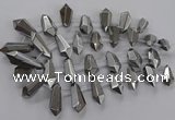 CTD2879 Top drilled 15*20mm - 22*50mm sticks plated quartz beads