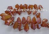 CTD2881 Top drilled 15*20mm - 22*50mm sticks plated quartz beads