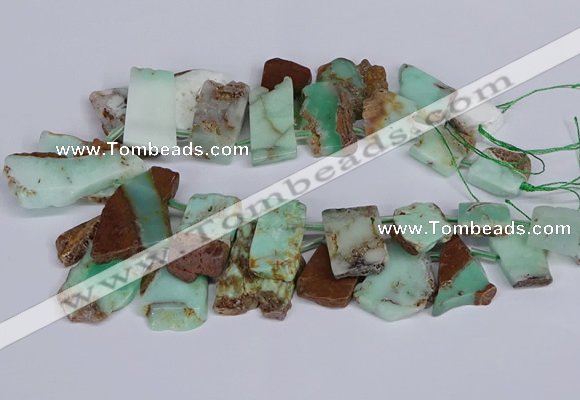 CTD2885 Top drilled 15*20mm - 25*45mm freeform australia chrysoprase beads