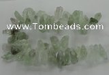 CTD2887 Top drilled 15*30mm - 18*40mm sticks green quartz beads