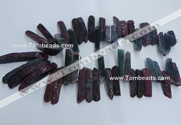 CTD2911 Top drilled 8*35mm - 10*65mm sticks agate beads