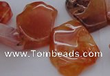 CTD307 Top drilled 15*20mm - 20*25mm freeform red agate beads