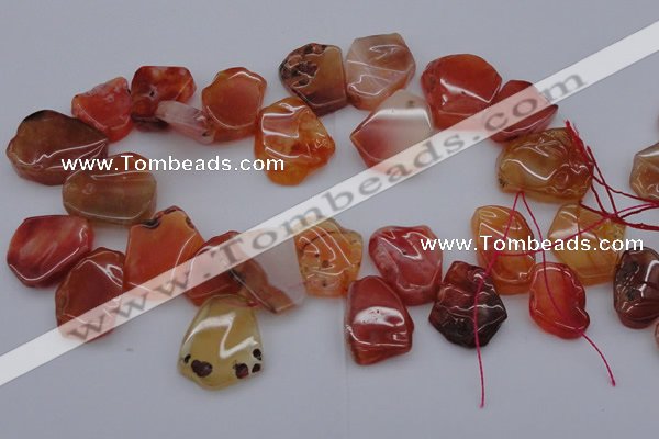 CTD307 Top drilled 15*20mm - 20*25mm freeform red agate beads