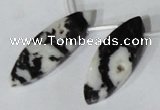 CTD31 Top drilled 10*23mm – 17*55mm marquise black & white jasper beads