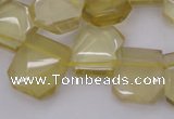 CTD312 Top drilled 15*18mm - 18*20mm faceted freeform lemon quartz beads