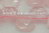 CTD314 Top drilled 15*18mm - 18*20mm faceted freeform rose quartz beads