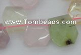 CTD317 15*18mm - 18*20mm faceted freeform multicolor quartz beads