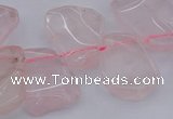 CTD320 Top drilled 15*20mm - 20*25mm freeform rose quartz beads