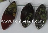 CTD33 Top drilled 10*24mm – 17*40mm marquise dragon blood jasper beads