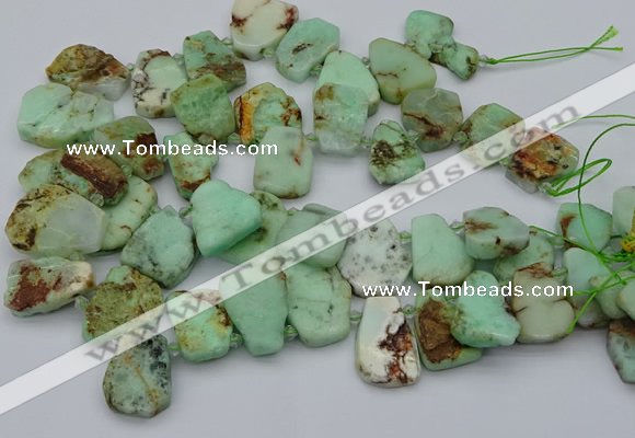 CTD335 Top drilled 15*20mm - 25*30mm freeform Australia chrysoprase beads