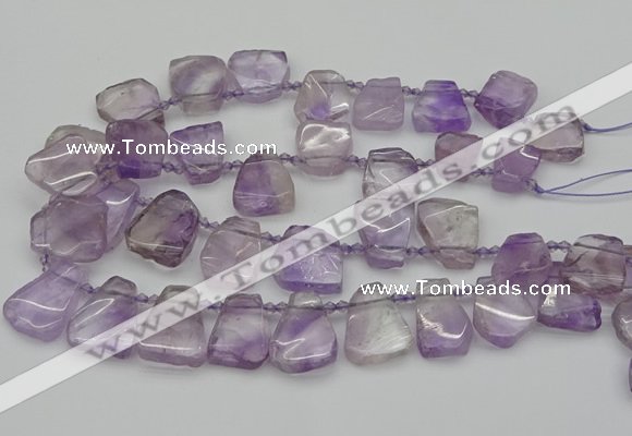 CTD336 Top drilled 15*20mm - 25*30mm freeform amethyst beads