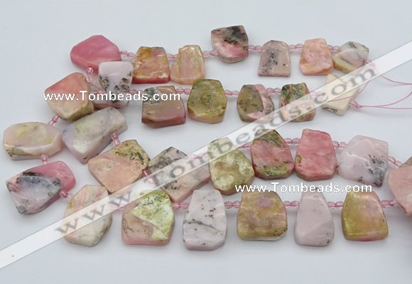 CTD339 Top drilled 15*20mm - 25*30mm freeform pink opal beads