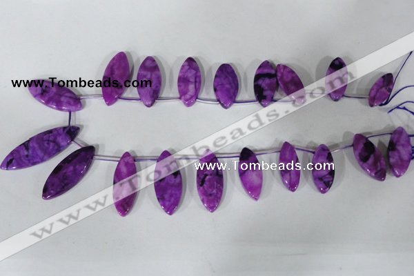 CTD34 Top drilled 10*24mm – 17*40mm marquise crazy lace agate beads