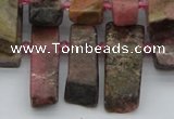 CTD3502 Top drilled 10*25mm - 10*45mm sticks rhodochrosite beads