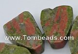 CTD3505 Top drilled 15*20mm - 25*30mm freeform unakite beads
