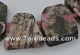 CTD3508 Top drilled 15*20mm - 25*30mm freeform rhodonite beads