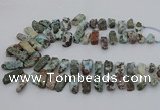 CTD3515 Top drilled 8*15mm - 12*35mm sticks larimar beads