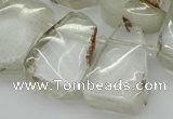 CTD3534 Top drilled 15*20mm - 25*30mm freeform green phantom quartz beads