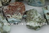 CTD3539 Top drilled 15*20mm - 25*30mm freeform larimar beads