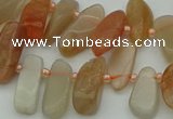 CTD3542 Top drilled 6*16mm - 8*35mm freeform moonstone beads