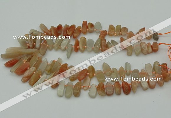 CTD3542 Top drilled 6*16mm - 8*35mm freeform moonstone beads