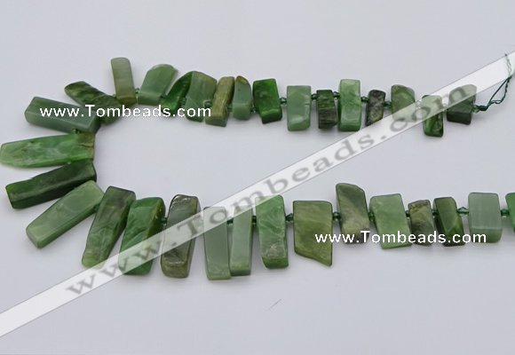 CTD3546 Top drilled 10*20mm - 12*35mm sticks Canadian jade beads