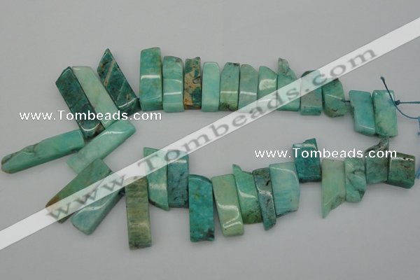 CTD355 Top drilled 10*28mm - 10*50mm wand Russian amazonite beads