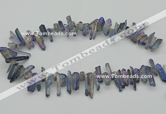 CTD3551 Top drilled 10*20mm - 12*30mm sticks plated quartz beads