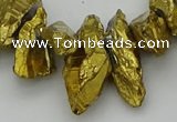 CTD3555 Top drilled 10*20mm - 12*30mm sticks plated quartz beads