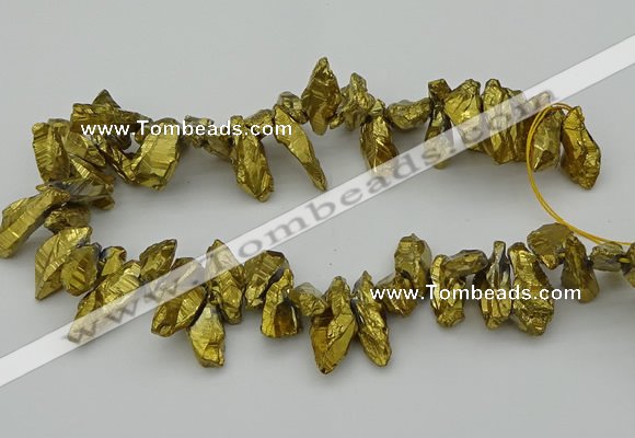 CTD3555 Top drilled 10*20mm - 12*30mm sticks plated quartz beads