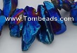 CTD3561 Top drilled 10*20mm - 12*30mm sticks plated quartz beads