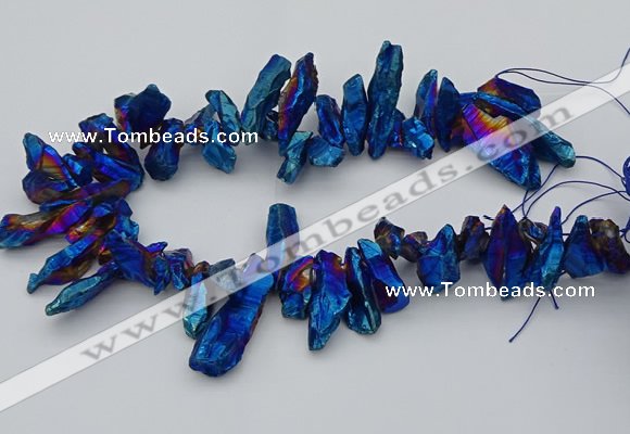 CTD3561 Top drilled 10*20mm - 12*30mm sticks plated quartz beads