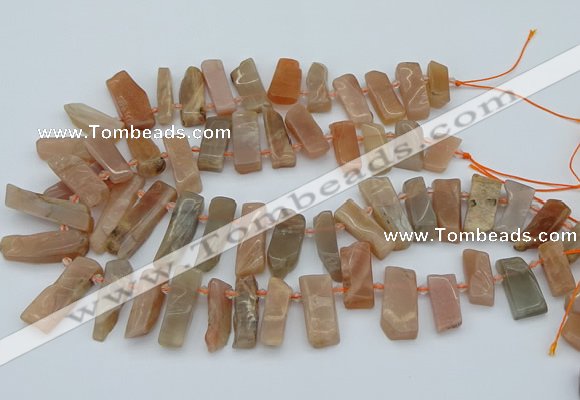 CTD3570 Top drilled 10*20mm - 12*40mm sticks moonstone beads