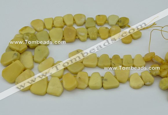 CTD3572 Top drilled 15*18mm - 22*30mm freeform yellow jade beads