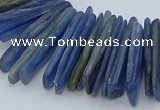 CTD3585 Top drilled 2*15mm - 5*40mm sticks blue kyanite beads