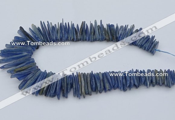 CTD3585 Top drilled 2*15mm - 5*40mm sticks blue kyanite beads