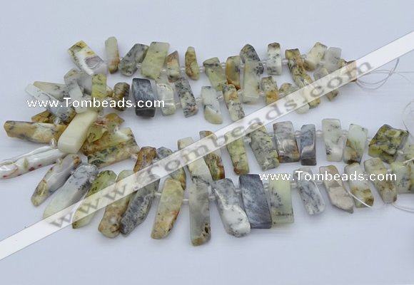 CTD3589 Top drilled 10*20mm - 12*40mm sticks white opal beads