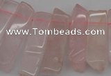 CTD361 Top drilled 10*28mm - 10*50mm wand rose quartz beads