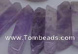 CTD362 Top drilled 10*28mm - 10*50mm wand lavender amethyst beads