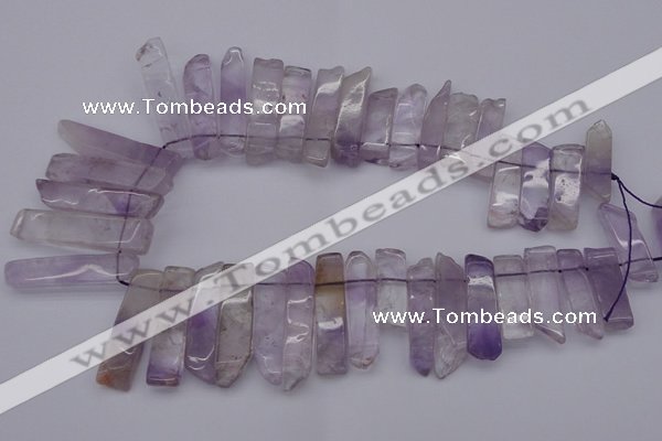 CTD366 Top drilled 10*25mm - 10*45mm wand amethyst beads