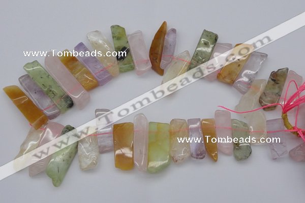 CTD367 Top drilled 10*25mm - 10*45mm wand multicolor quartz beads