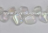 CTD3671 Top drilled 5*8mm - 10*14mm freeform plated white crystal beads