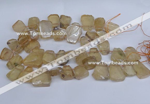 CTD3681 Top drilled 15*20mm - 25*30mm freeform plated white crystal beads