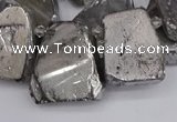 CTD3683 Top drilled 15*20mm - 25*30mm freeform plated white crystal beads