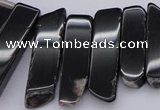 CTD369 Top drilled 10*28mm - 10*50mm wand black agate beads