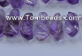 CTD3690 Top drilled 6*16mm - 10*25mm sticks amethyst beads