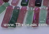 CTD3691 Top drilled 6*16mm - 8*40mm sticks mixed strawberry quartz beads