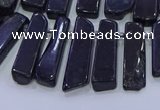 CTD3692 Top drilled 8*18mm - 10*40mm sticks black tourmaline beads