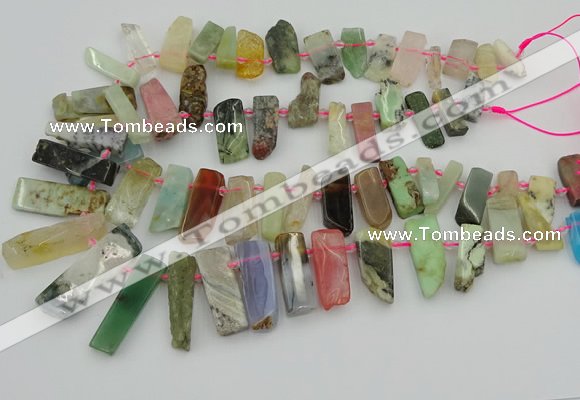 CTD3698 Top drilled 10*20mm - 12*40mm sticks mixed gemstone beads