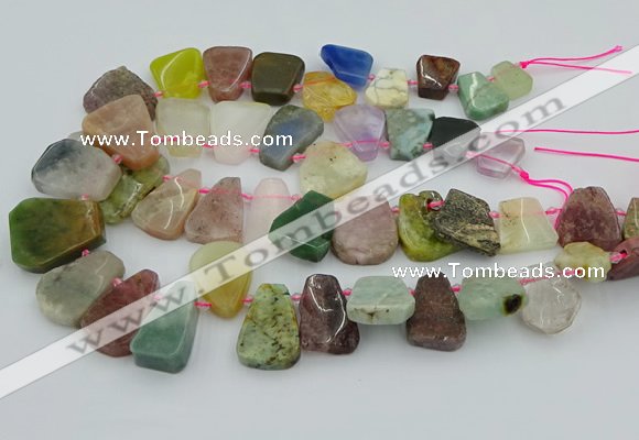 CTD3699 Top drilled 15*20mm - 25*30mm freeform mixed gemstone beads